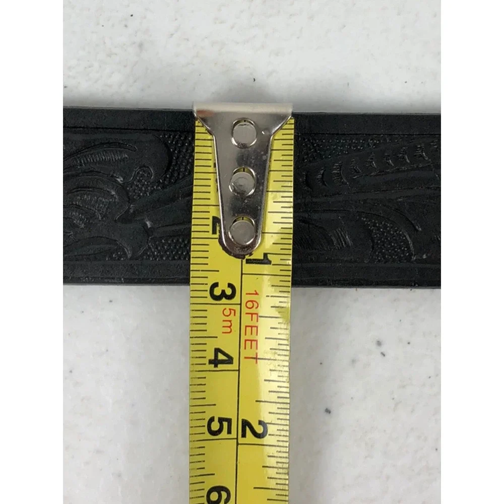 Justin Kids Champion Black Tooled Belt 811BK Black Top Grain Cowhide Made in USA